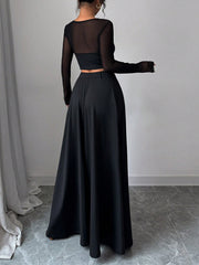 Completo Top velato e gonna lunga spacco