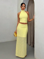 Completo Top e gonna lunga in pizzo