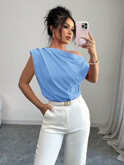 Top asimmetrico drappeggiato