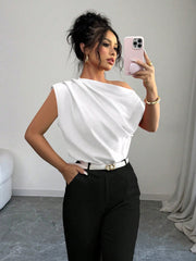 Top asimmetrico drappeggiato