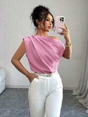 Top asimmetrico drappeggiato