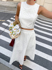 Completo top gonna lunga pizzo sangallo