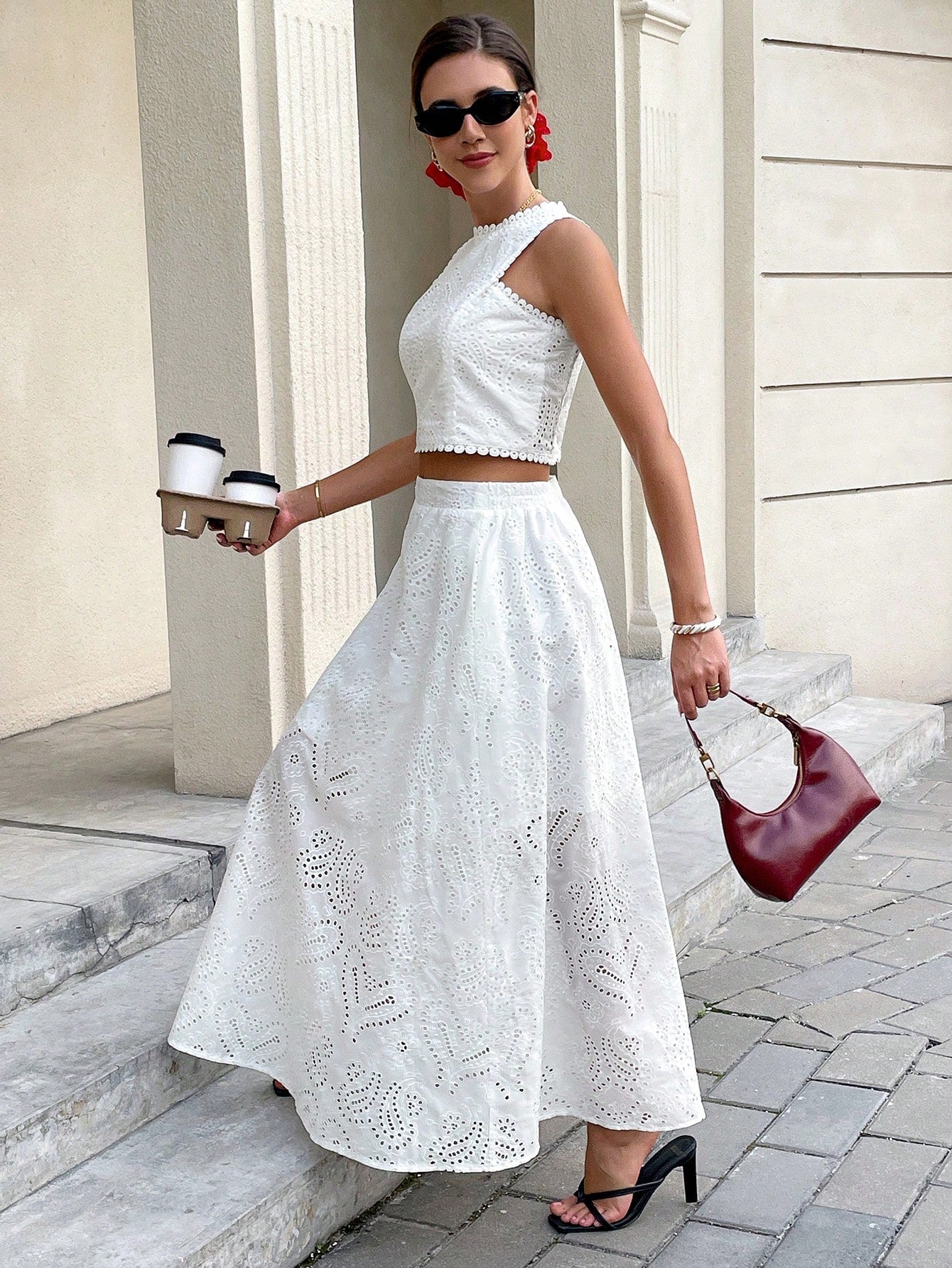 Bianco Gonne In Pizzo Sangallo Gonna Pizzo Sangallo Bianca Gonne