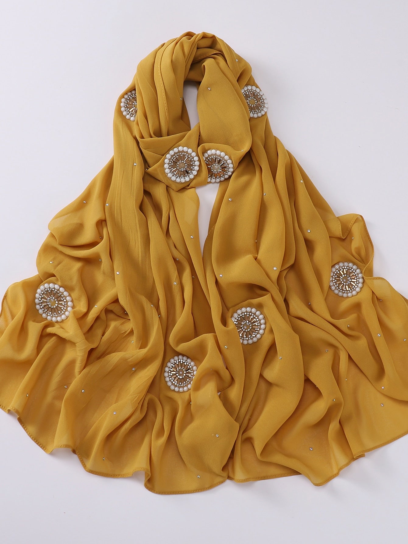 Sciarpa Donna Verde Con Pendente E Strass - Stola Leggera Per Inverno E Cerimonie - Foto 8