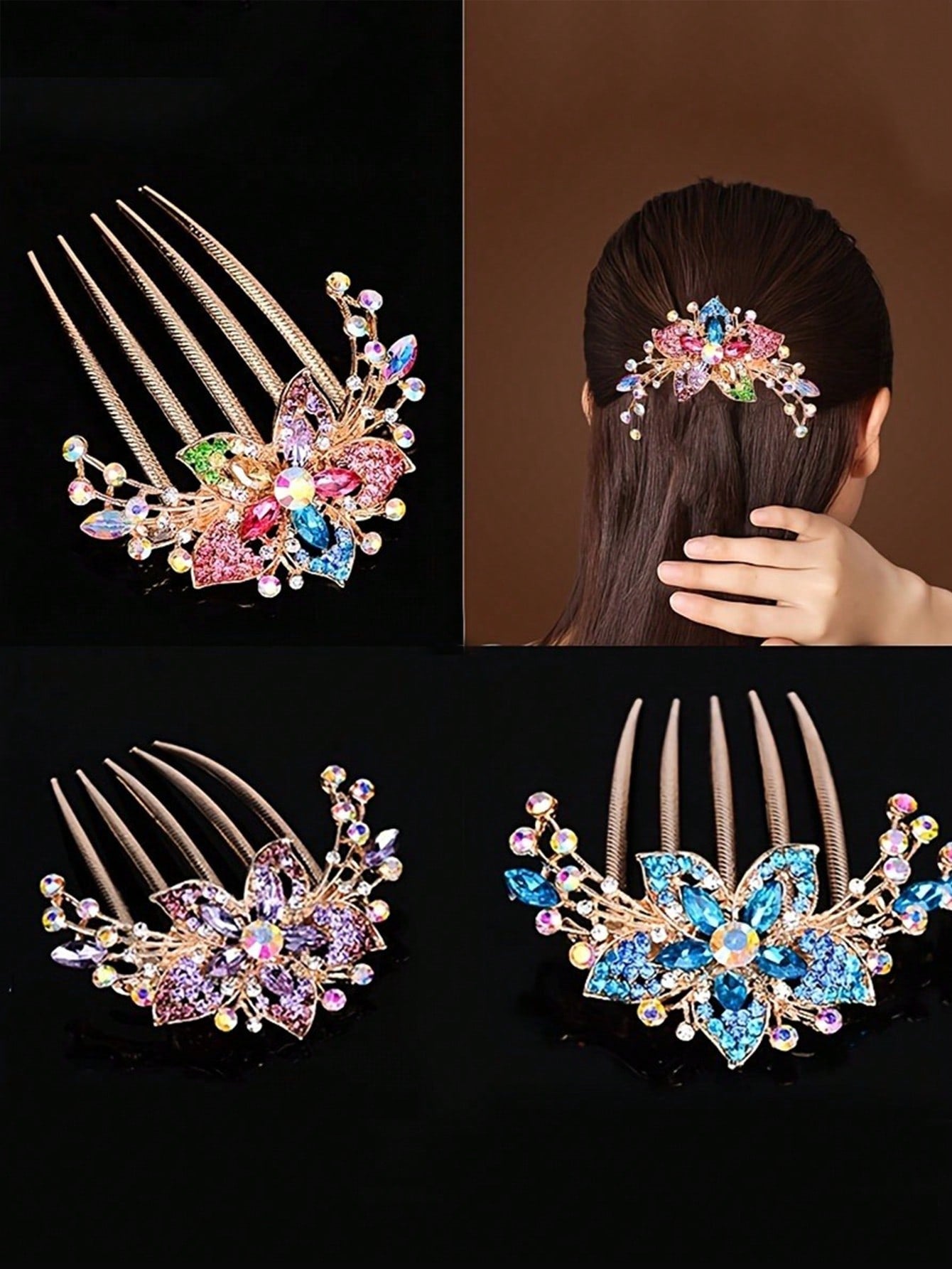 Pettine per capelli, con strass, articolo realizzato a mano, per matrimonio | Merceria e Tessuti Pettine per capelli, con strass, articolo realizzato a mano, per matrimonio | Merceria e Tessuti