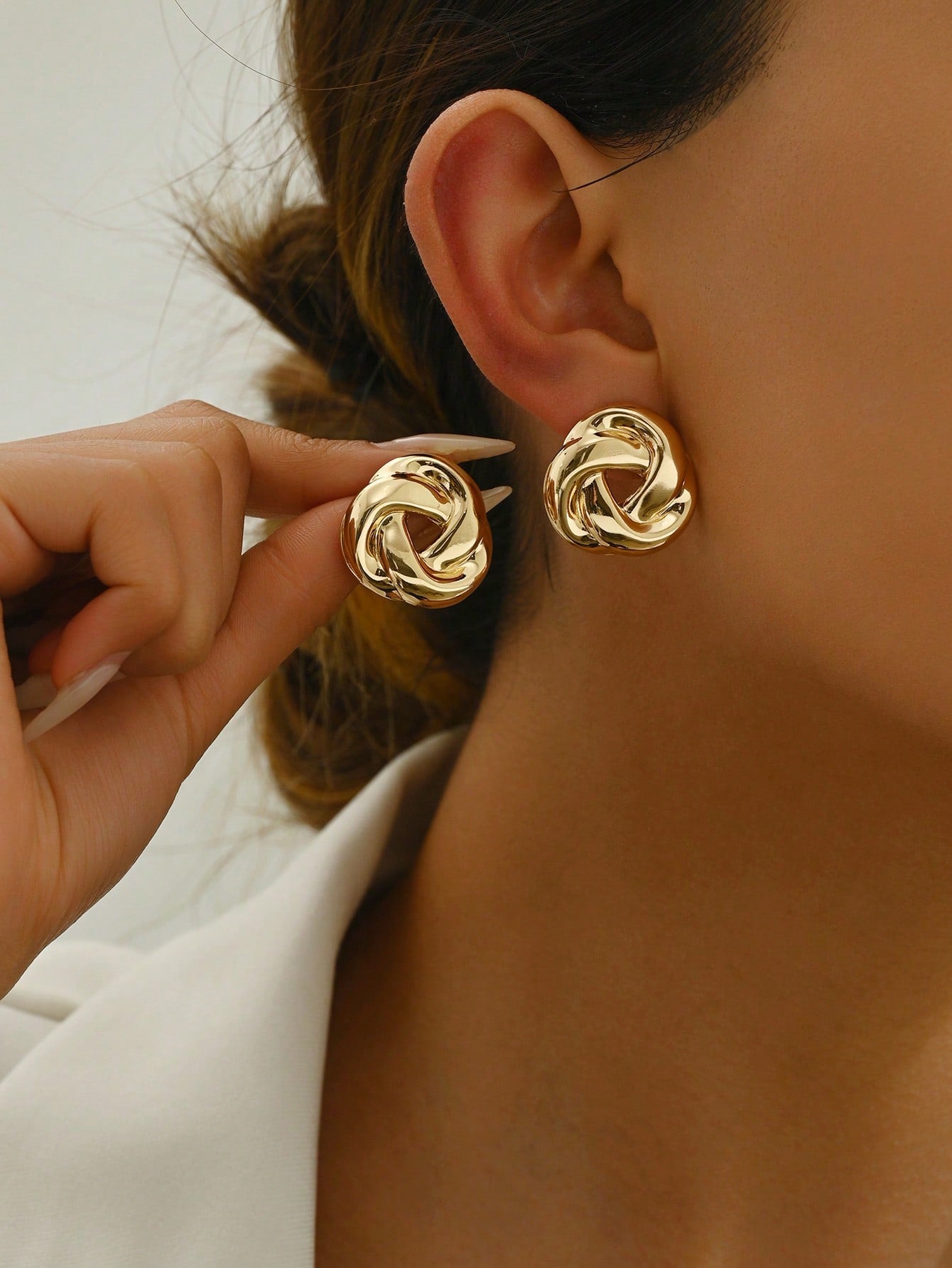 JINYOU 978 Orecchini Geometrici Traforati in Acciaio Inossidabile, Stile Coreano, Placcati in Oro 18K PVD, Impermeabili, Gioielli Eleganti per Donne JINYOU 978 Orecchini Geometrici Traforati in Acciaio Inossidabile, Stile Coreano, Placcati in Oro 18K PVD, Impermeabili, Gioielli Eleganti per Donne