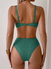 Bikini a fascia dettagli dorati