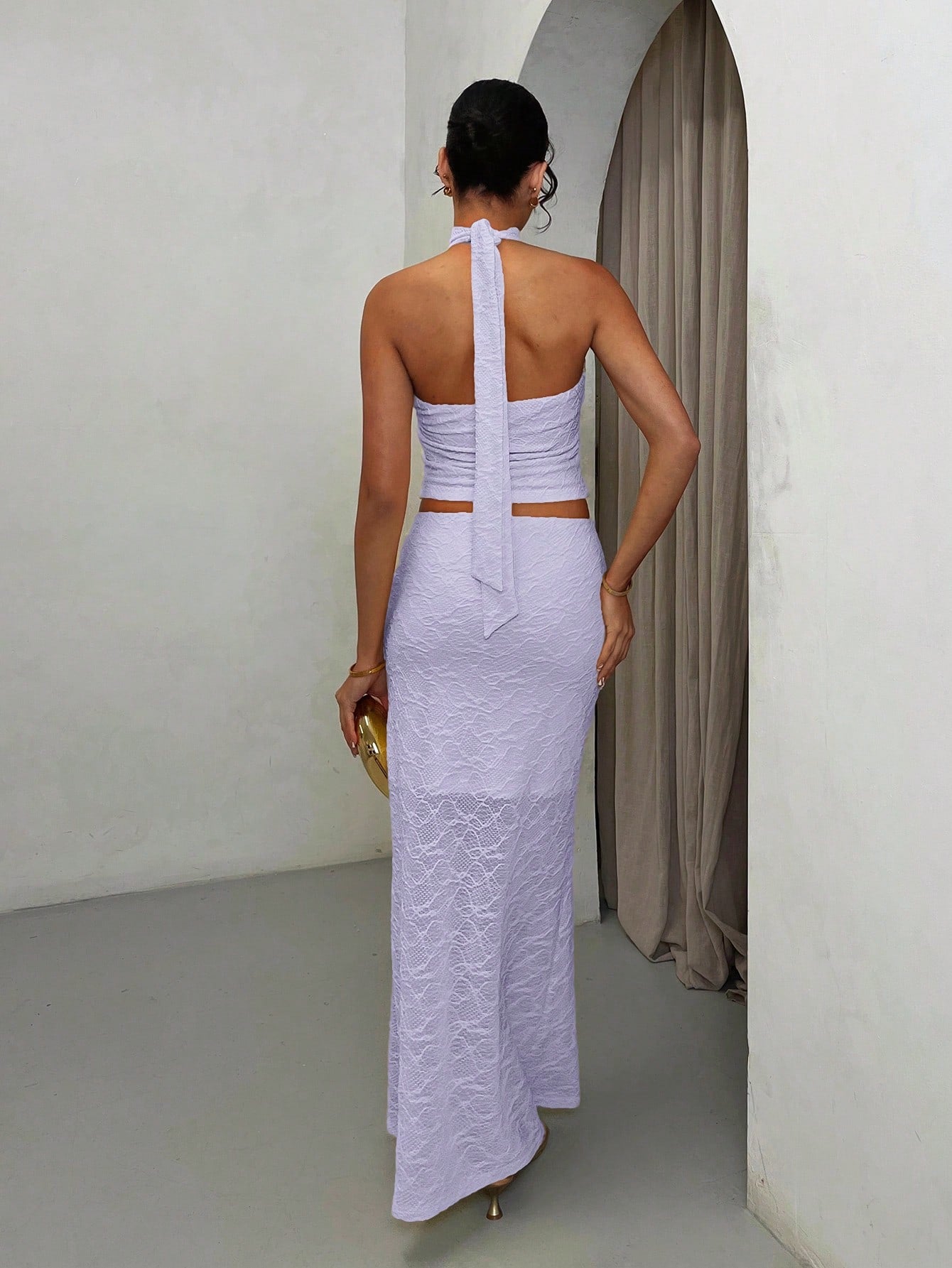 Completo Top e gonna lunga in pizzo