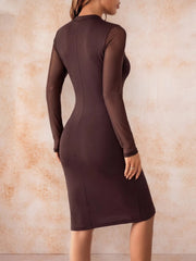 Abito midi trasparenze con spacco